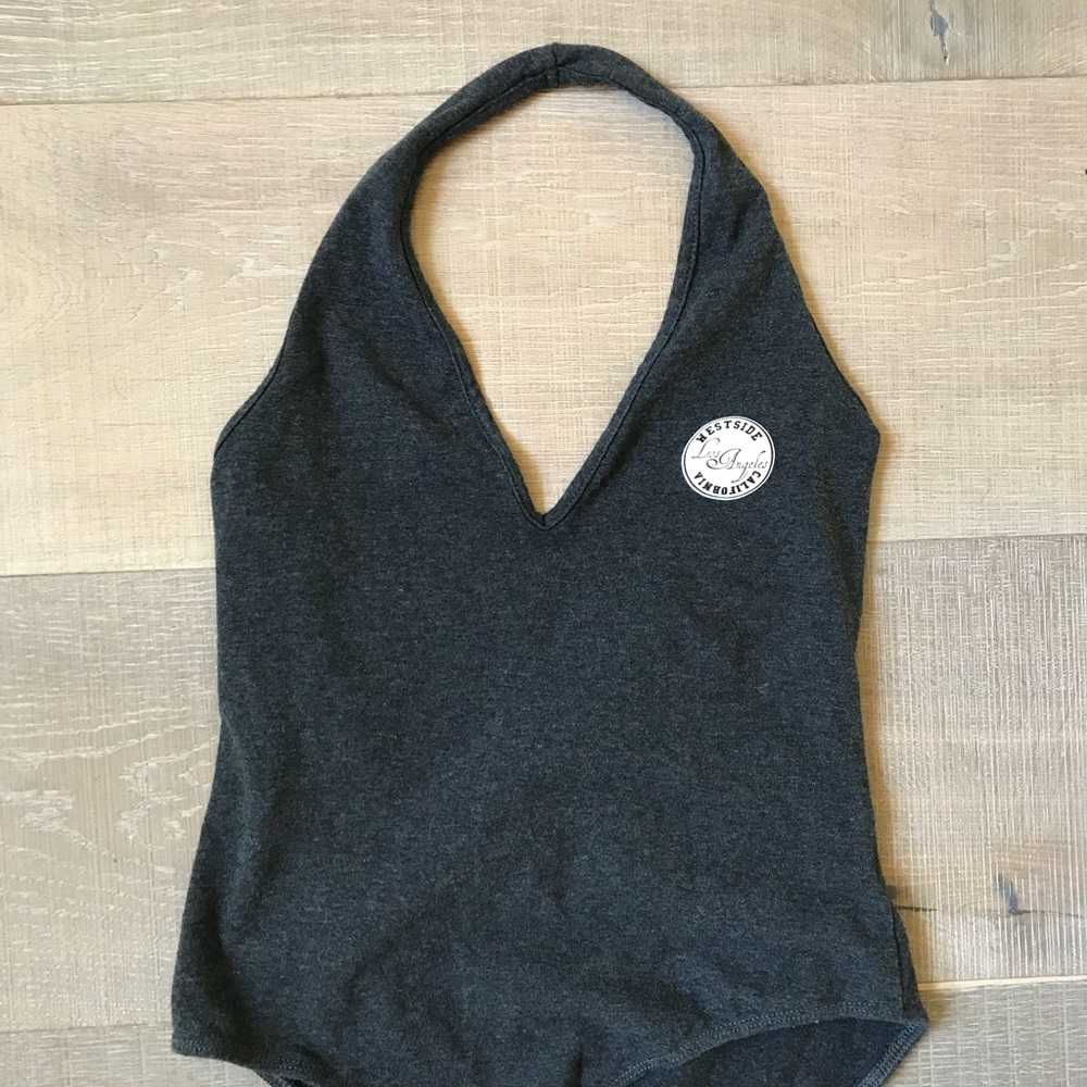 Dark Grey Halter Bodysuit